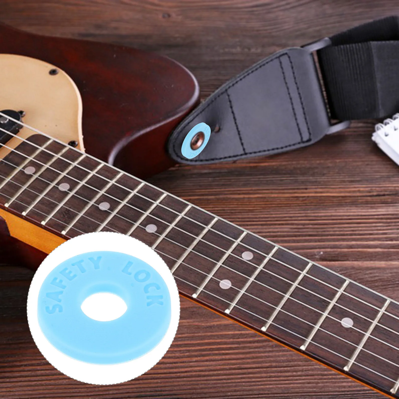 

10 Pcs Gaskets for Guitar Bass Protector Strap Locks Acoustic Button Belt Buckle Buckles Fixing