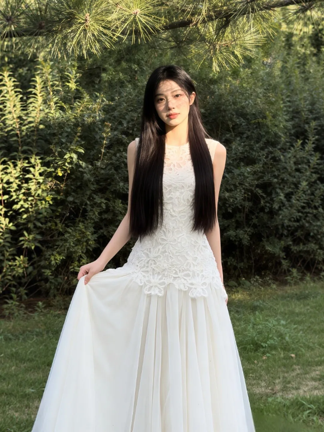

Elegant Summer Slim Fit Fairy Skirt Dress Gentle Style Unique Design Non-Repeating Pattern Women's Fashion Dress