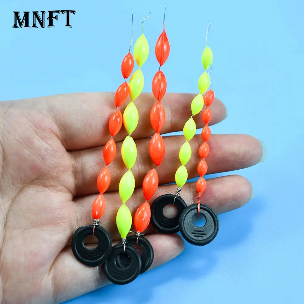 60Pcs/10Sets Fishing Float 6 In 1 String Type Seven Star Float Foam Space Bean Fishing Line Stopper Buoys Tackle Accessories