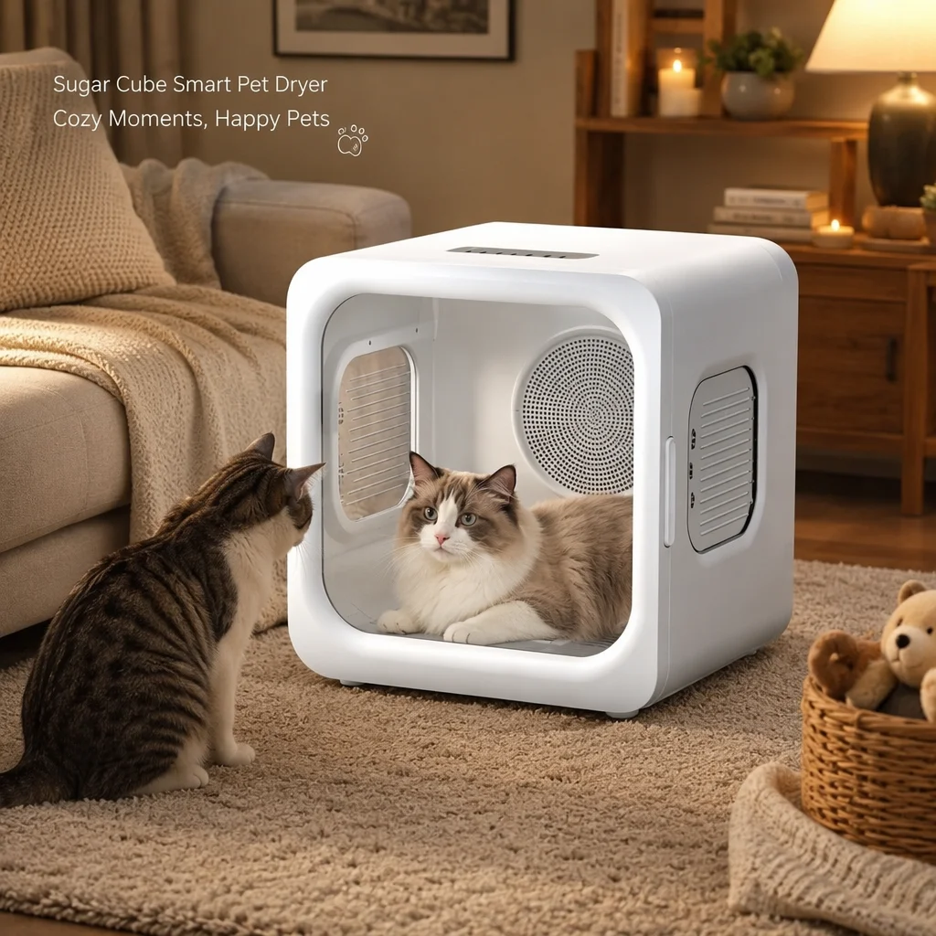 Pet Products Manufacturer 72L Space 3D Stereoscopic Wind 30 Min Fast Blow Dry Low Noise Automatic Grooming Cat Pet Drying Box