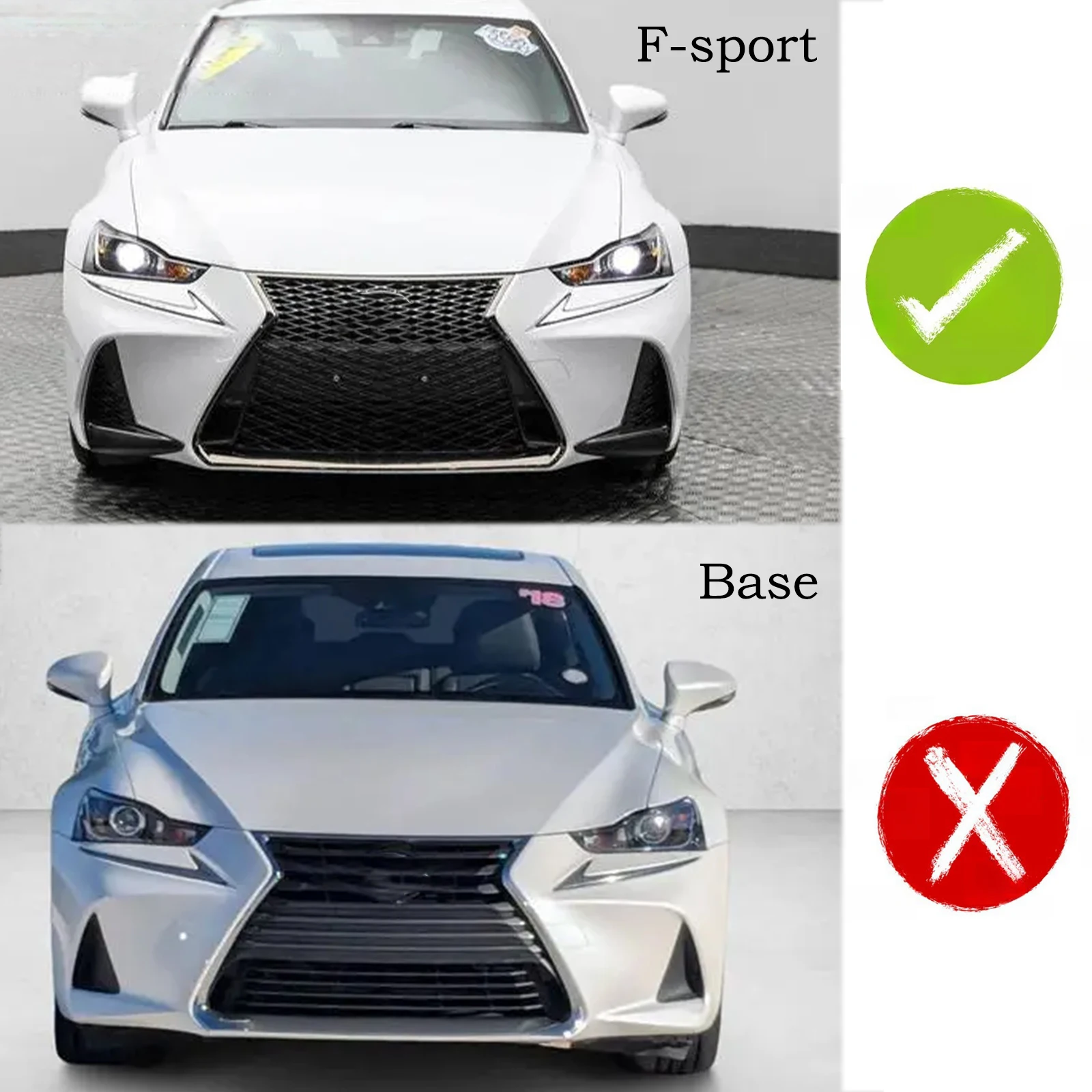For Lexus IS IS200t IS300 IS350 F-Sport 2017-2020 Rear Bumper Diffuser And Side Spats Glossy Black Carbon Fiber Painted Plastic