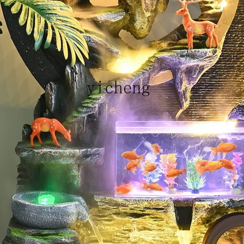 W28 Rockery Flowing Water Fish Tank Landscape Screen Partition Lucky Balcony Entrance Ornament