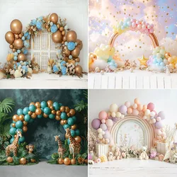 Mehofond Photography Background Arch Balloon Boho Floral Child Birthday Party Cake Smash Portrait Decor Backdrop Photo Studio