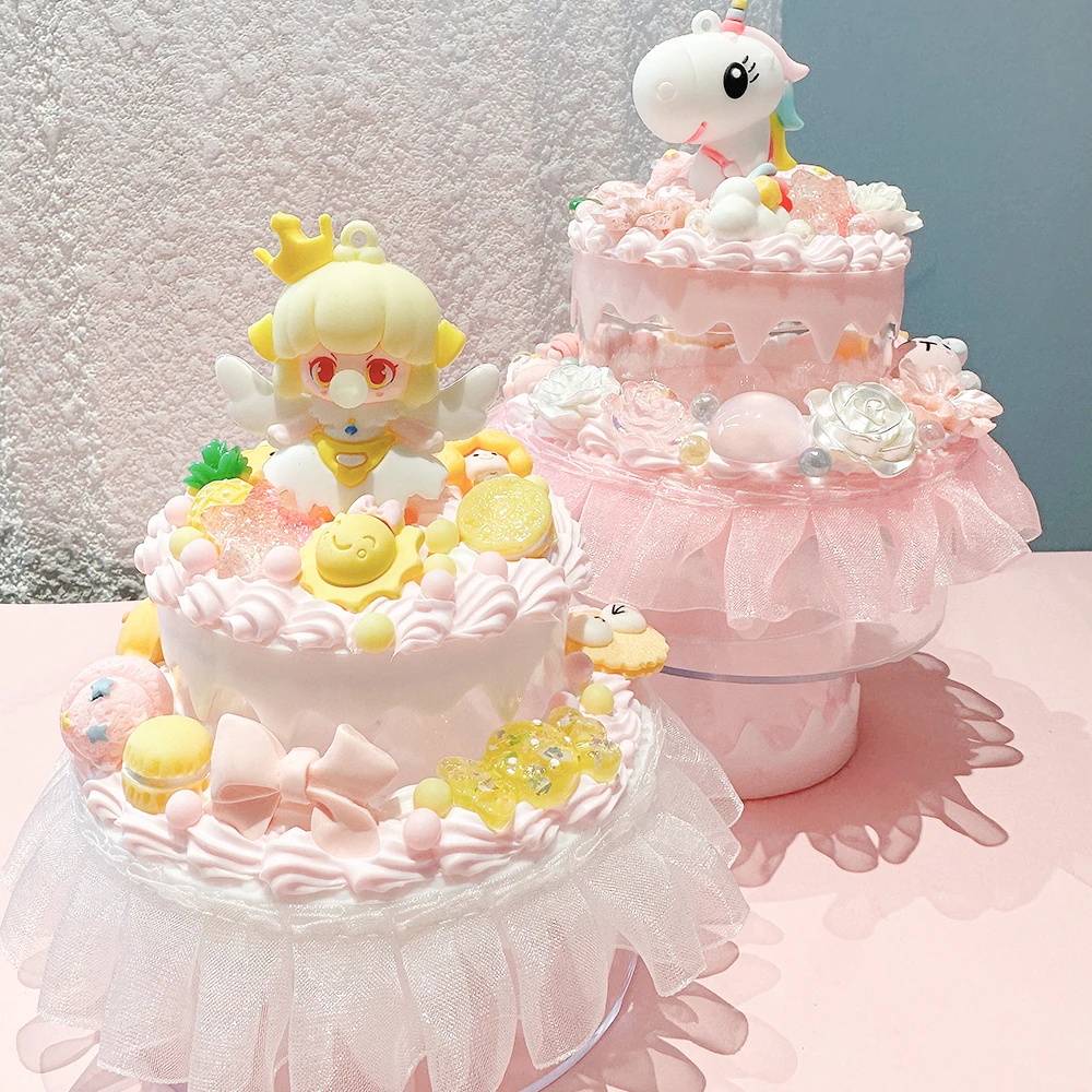 Kuromi Sanrio Cake Storage Box Diy Cream Glue Material Package Educational Handmade Material Desktop Storage Ornament Model