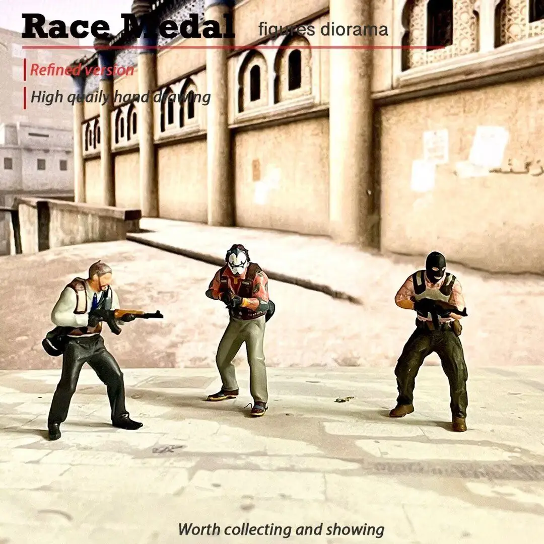 โมเดลรถจำลองเรซิ่นขนาด 1/64 สำหรับฉากเกม Counter-Strike CS ชุดฟิกเกอร์ไดโอรามา