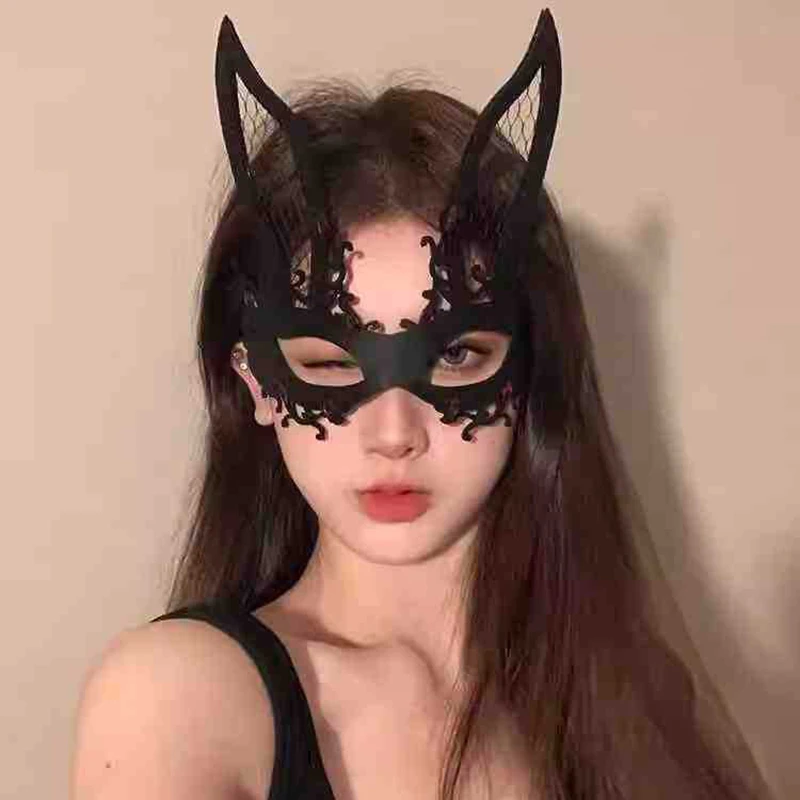 Retro Spitze Prinzessin Halbe Gesichtsmaske für Frauen Vintage Sexy Blume gebunden Maske Gothic Party Zubehör Maskerade Kostüm Prop