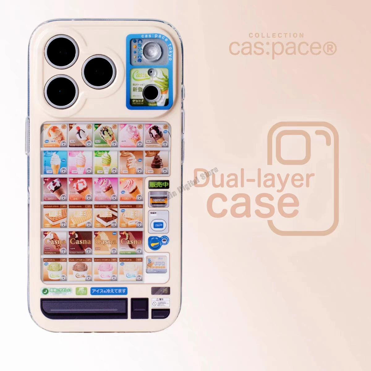 Original cas:pace Ice Cream Vending Machine Phone Case Compatible with iPhone 17 Pro Anti-fall Protective Cove Advanced Airbag