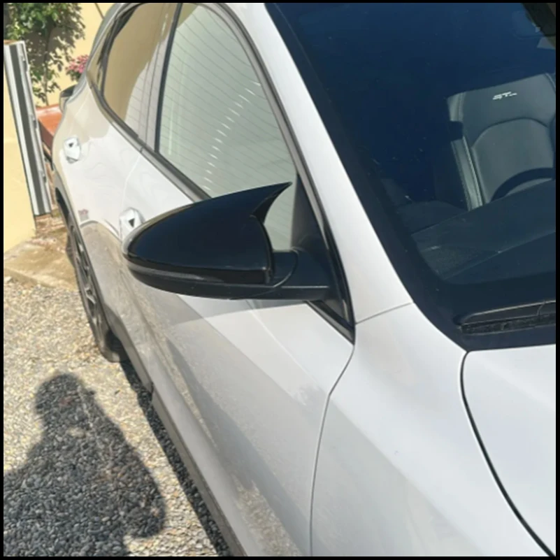 

For KIA Ceed Xceed 2019~2023 Door Side Wing Rearview Mirror Cover Sticker Trim Cap Lid With Horn Car Styling Auto Accessories