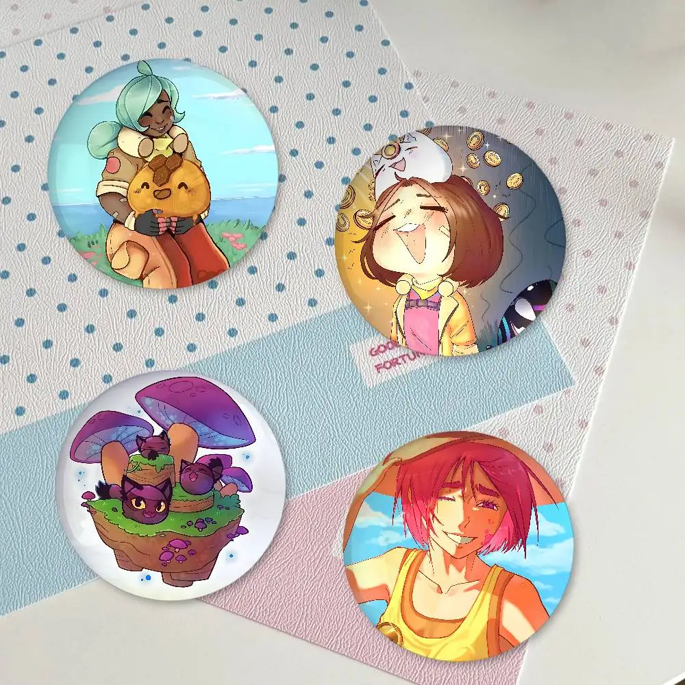 Game S-Slime Rancher Premium Tinplate Round Lapel Pins: Cute Badge Brooches For Shoulder Bag Accessories, Souvenir Gifts