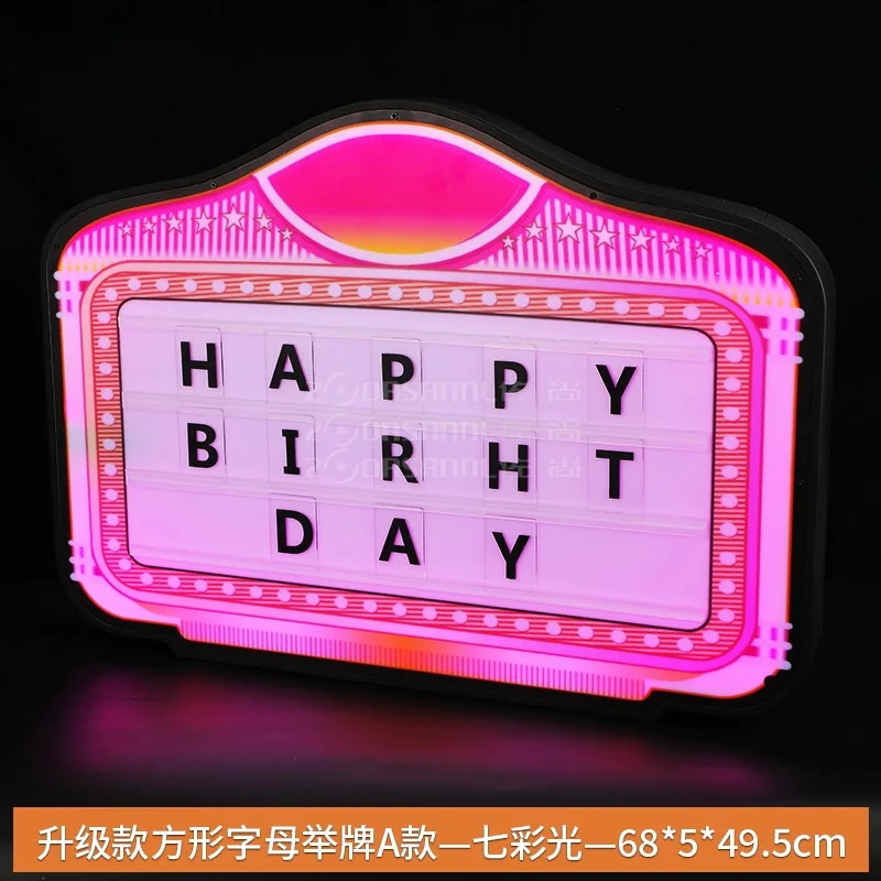 LED luminous hand sign Symphony letter billboard luminous light sign light box bar atmosphere props