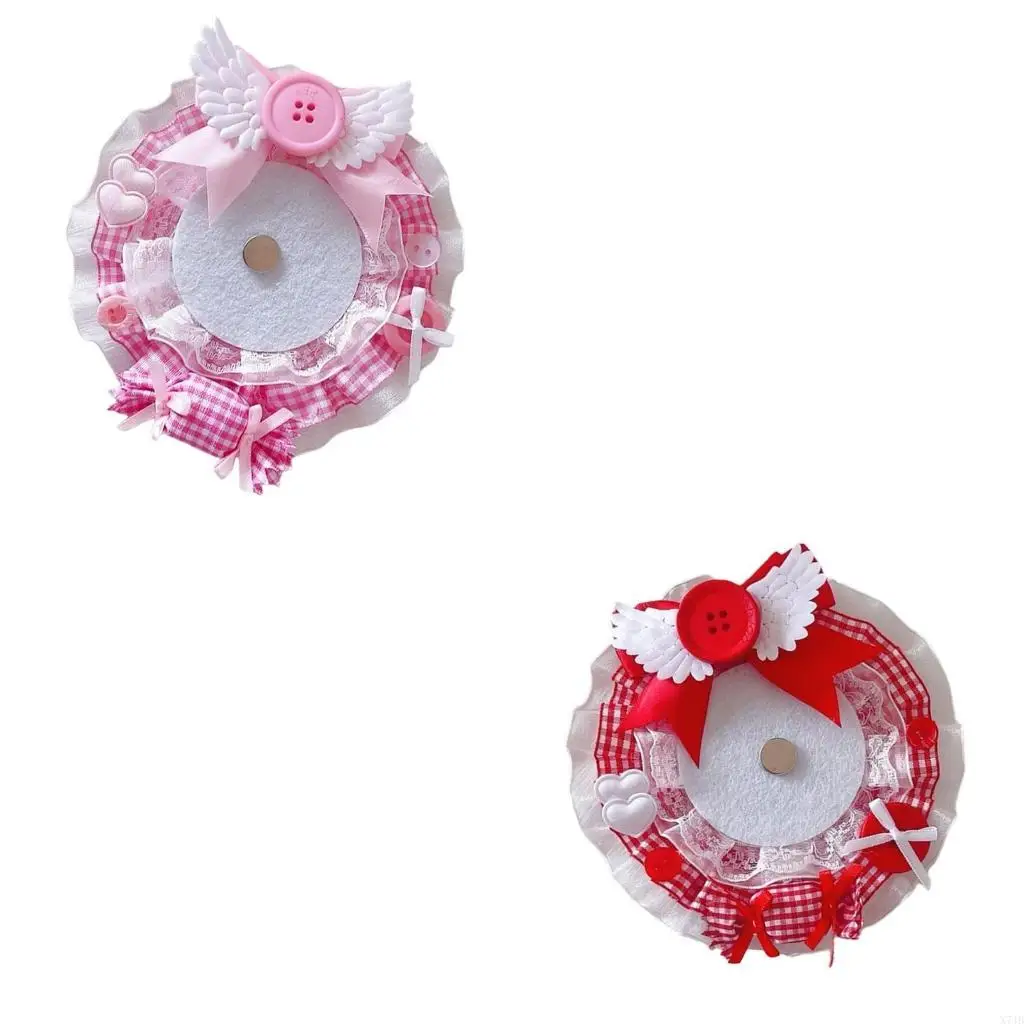 

Lace Crafted Candy Badge Display Stand Lace Button Badge Holder Brooch Display Stand with Candy Accent for Jewelry