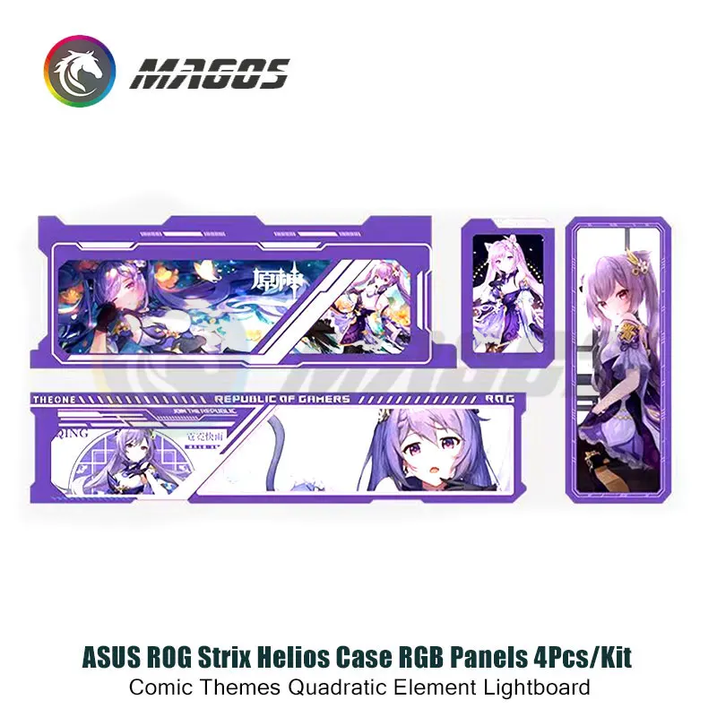 ASUS ROG Strix Helios Case RGB Panels 4Pcs/Kit EVA Comic Themes Quadratic Element Lightboard 5V AURA SYNC PC MOD