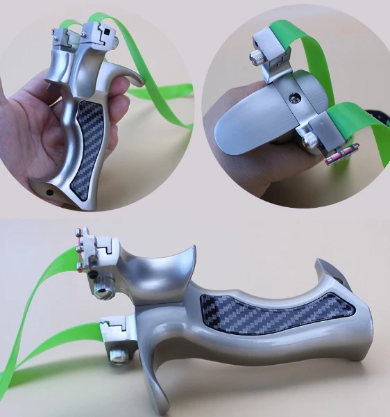 New Aviation Aluminum Card Teeth No Binding Fast Flattening Rubber Band Slingshot Outdoor Competitive Slingshot