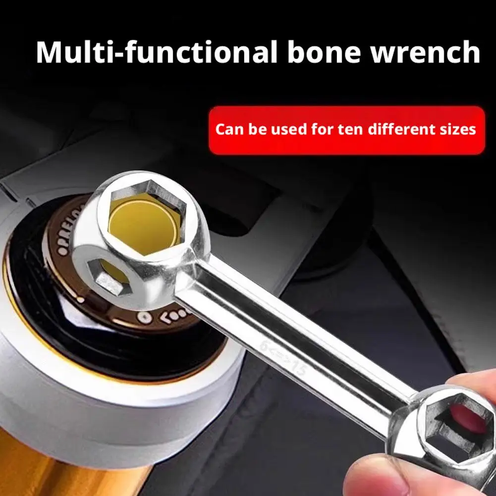 1/2/3/4/5/10PCS Multi Functional Bone Wrench Hexagonal Screw Tool Portable Ten In One Bicycle Hexagonal Socket Small Wrench