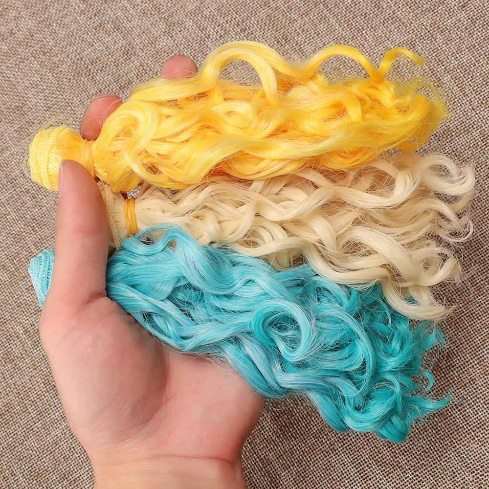 15*100cm 1/6 1/4 1/3 Doll Mini Tresses Hair Curly Wigs High-Temperature Screw Periwig DIY Doll Hair Toy Toupee Kids Gifts