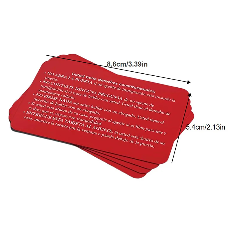 5Pcs Know Your Rights Card U.S. Citizenship Constitutional Rights Cards Naturalization Test Study Guide Us Citizens Red Card