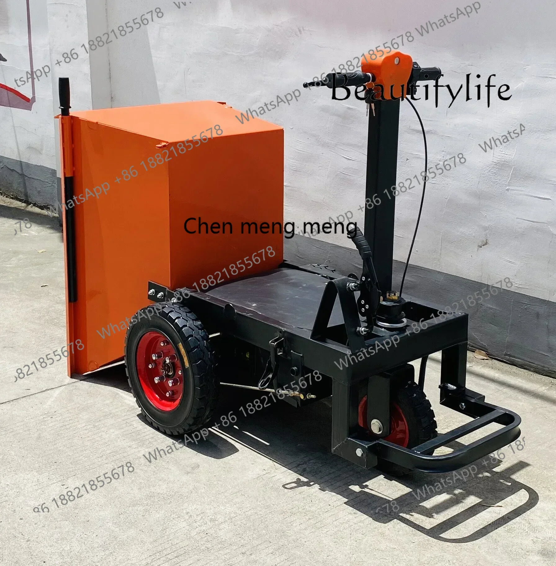 2003Electric Car Three-Wheel Engineering Vehicle Oblique Bucket Self-Unloading Building Cement Sand Load Battery Car Handling