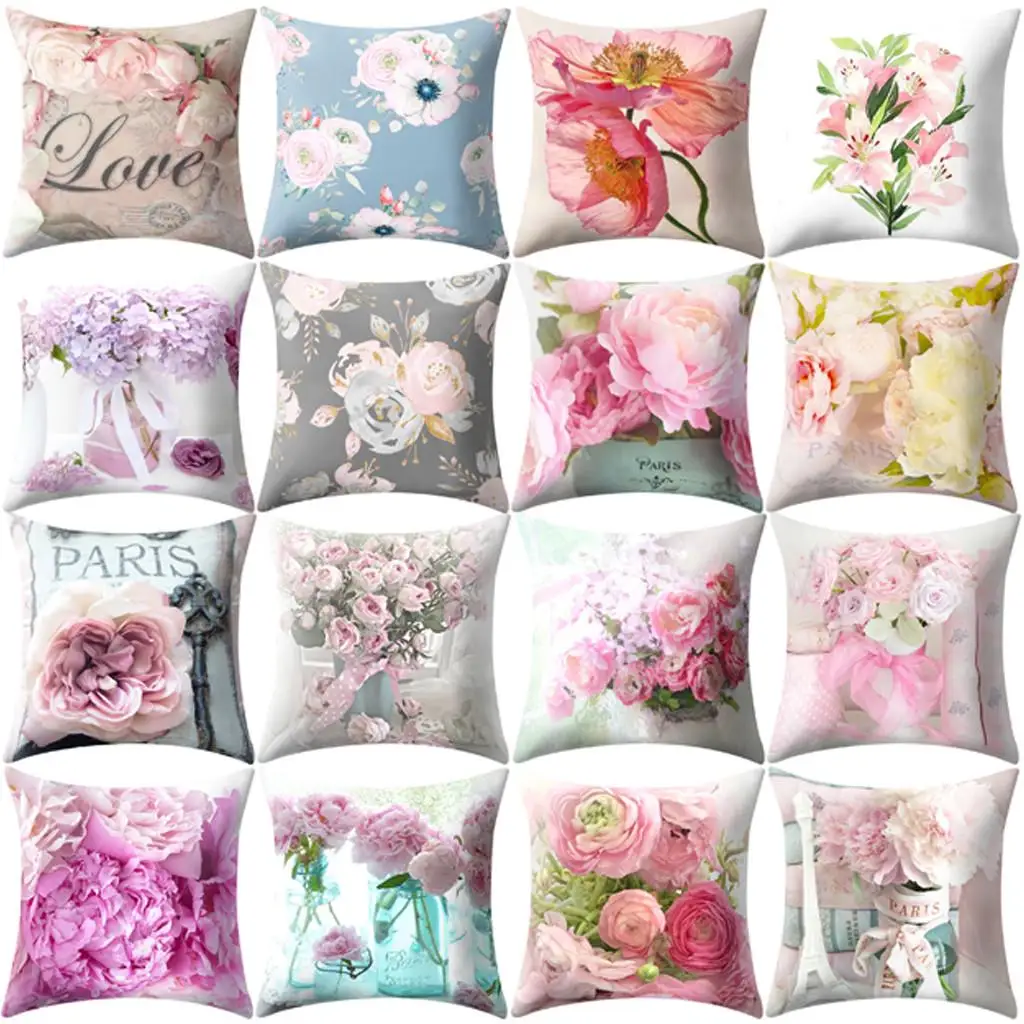 Floral Print Pillow Cover   Sofa Cushion  Home Decor