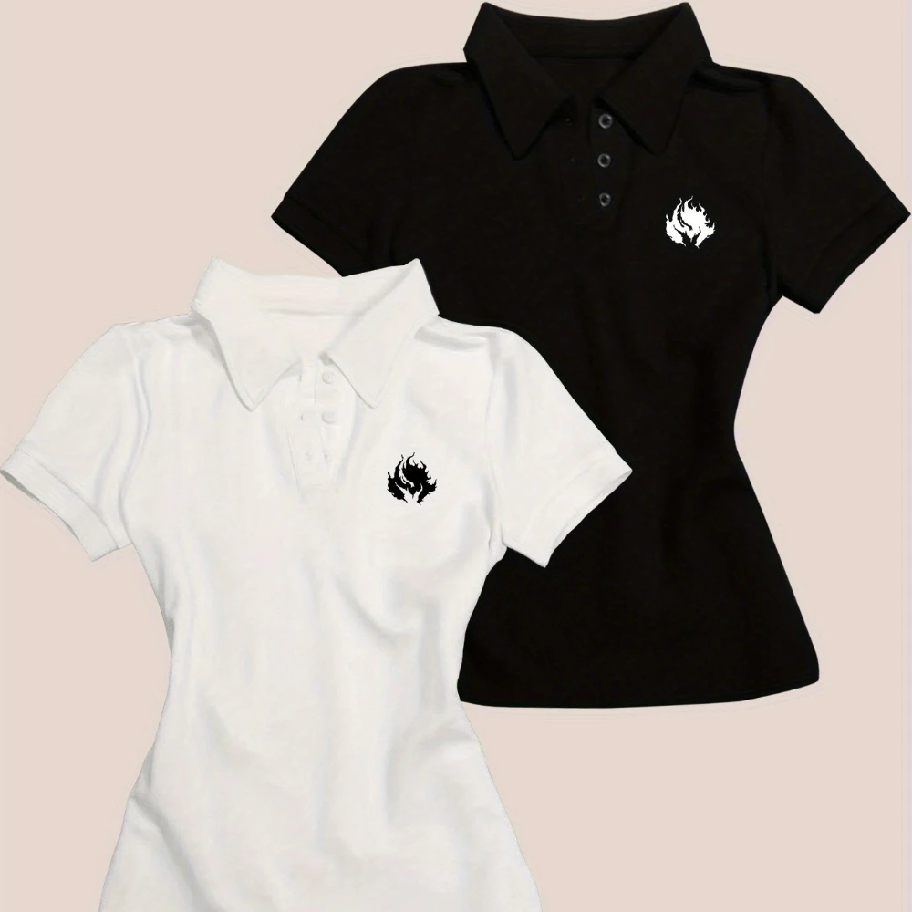 

"Y2K White Polo with Timeless Charm"