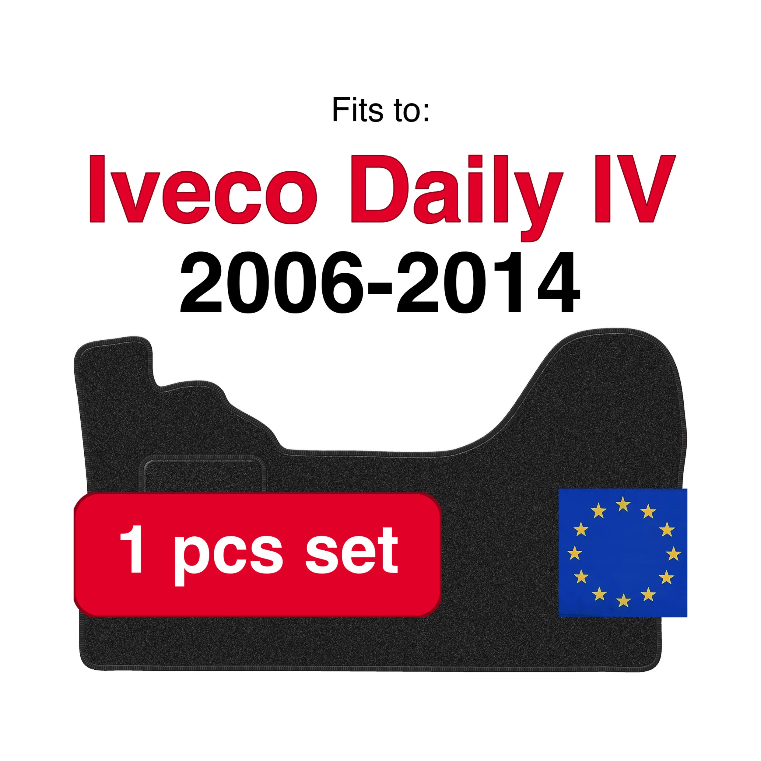 ANTHRA velours automatten voor Iveco Daily IV bestelwagen (2006-2014) - antraciet (1 stuks) in de auto passende automattenset