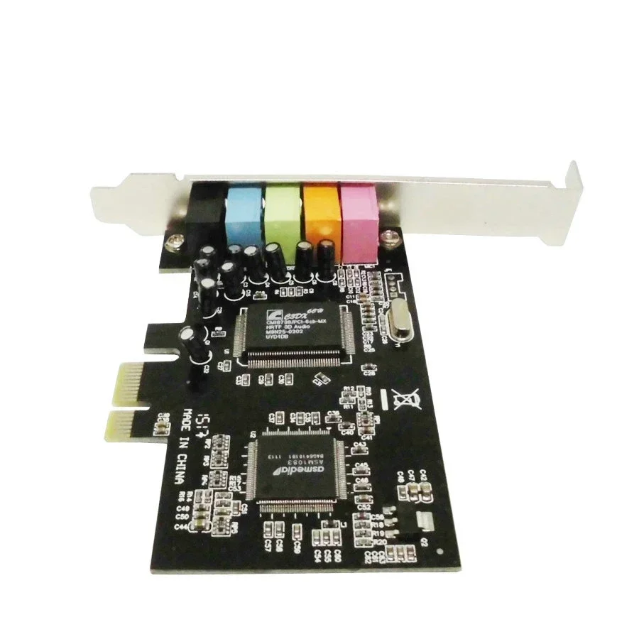 Pcie Sound Card PCI-E X1 CMI8738 Chip 32/64 Bit Sound Card Stereo 5.1 Channel Desktop Built-In Sound Card For PC