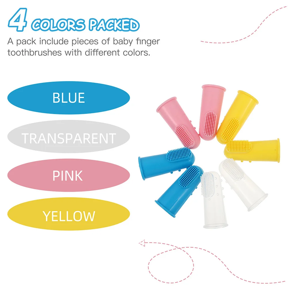 

12Pcs Silicone Finger Toothbrush Baby Oral Cleaner Infant Teeth Cleaning Tool Soft Tongue Brush Toddler Oral Care Massager
