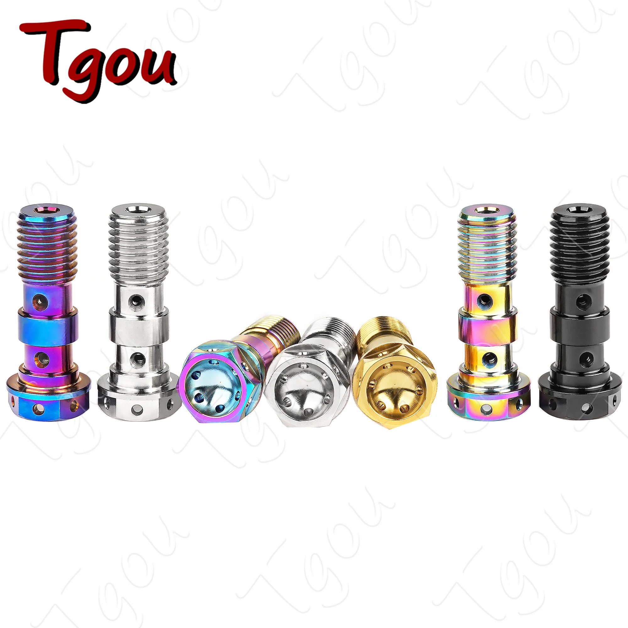 Tgou Titanium Bolt M10 1.0 /1.25 Pitch Banjo Screws for Brembo Brake Line & Single /Double Hole Clutch Banjo