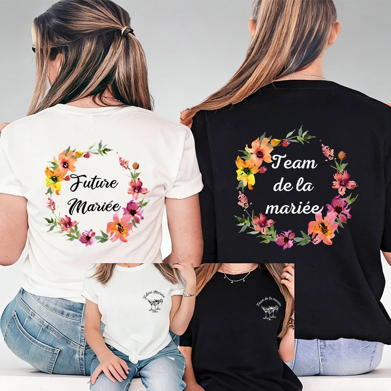EVJF Vibe voor Franse meisjes: bijpassende T-shirts voor toekomstige bruid en teambruid – Rock Your Single Farewell bij vrijgezellenfeest T-shirt