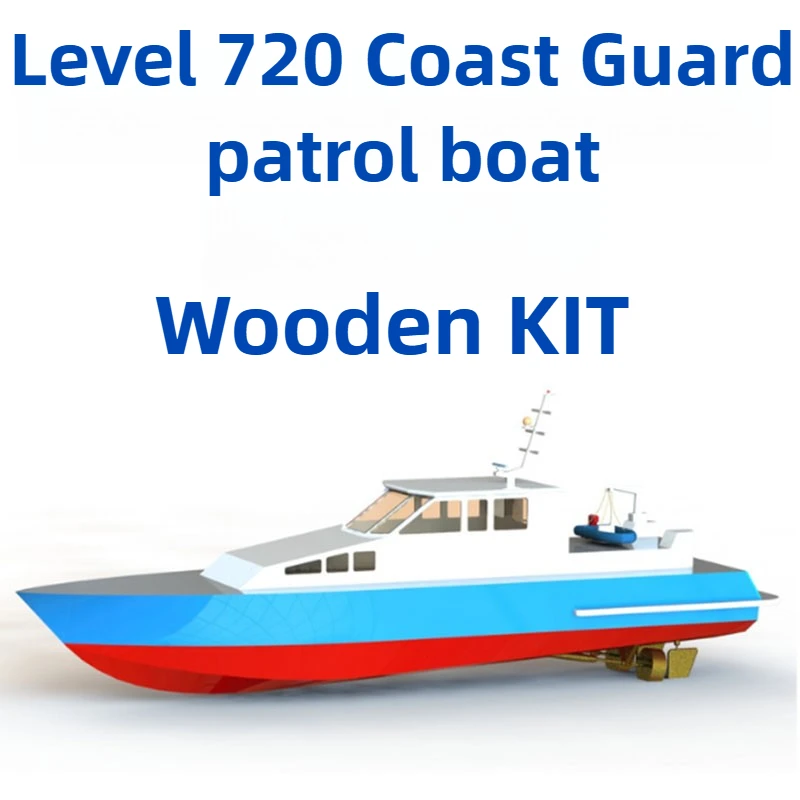 

72 см RC Coast Guard Patrol Boat Model Kit DIY Ручная сборка деревянного корабля Универсальная сборка RC Модель корабля Морская коллекция