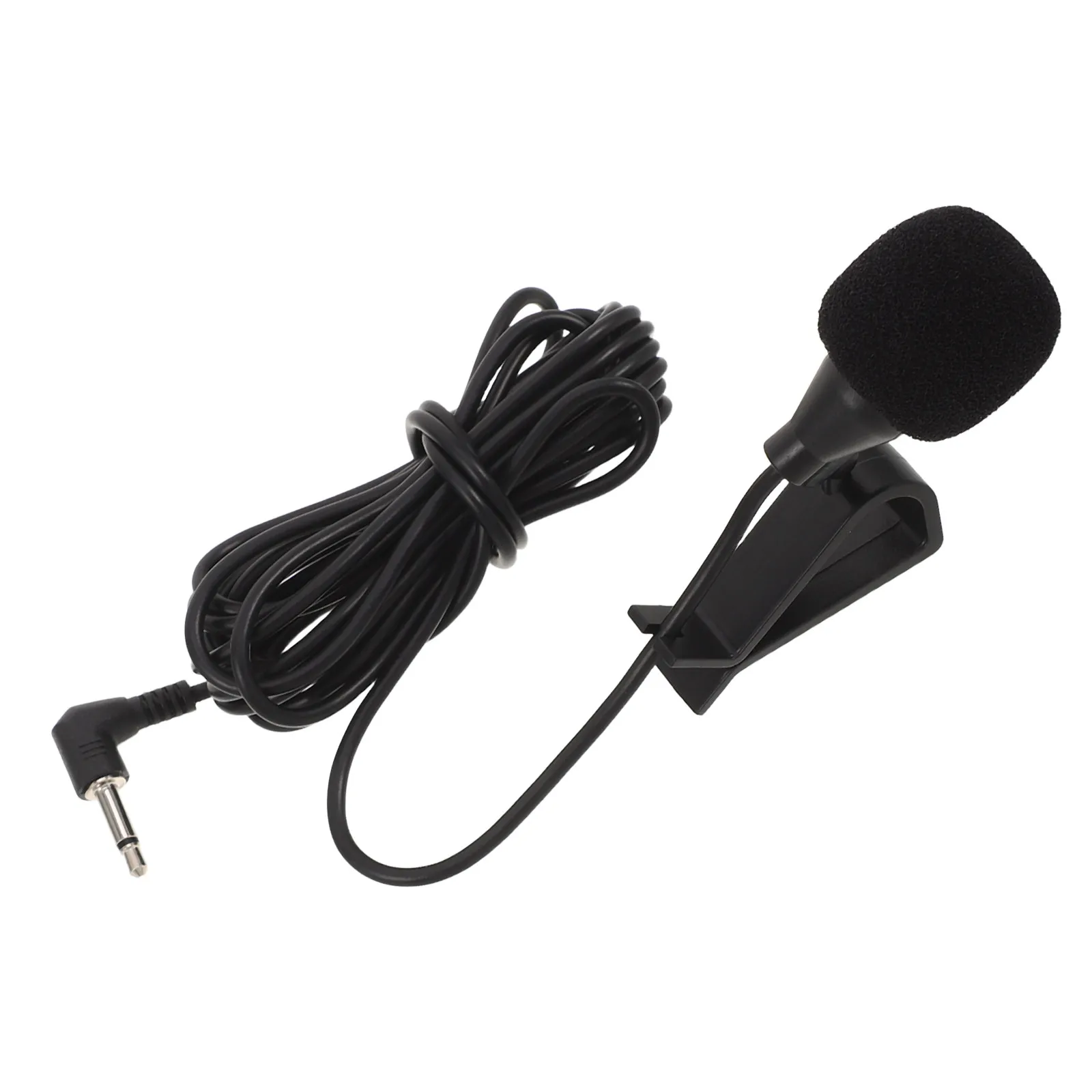 Car Stereo Microphone 3.5mm Wired Plug in Mic Noise Cancelling Car Mic Clip Mount for Vehicle Radio Dvd Head Unit Audio