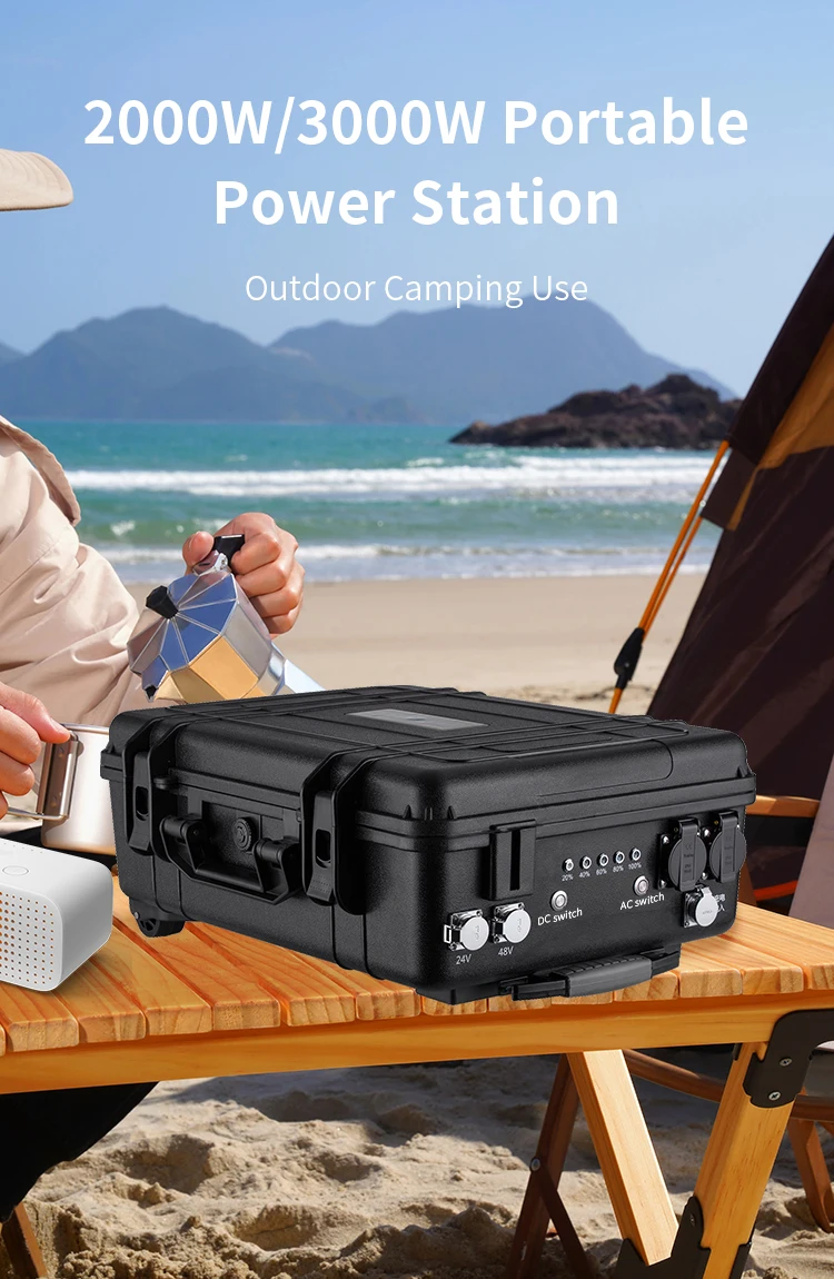Portable Electric Solar Generator 1000W 110V 220V Power Generator Station Solar Energy System Battery 2000W