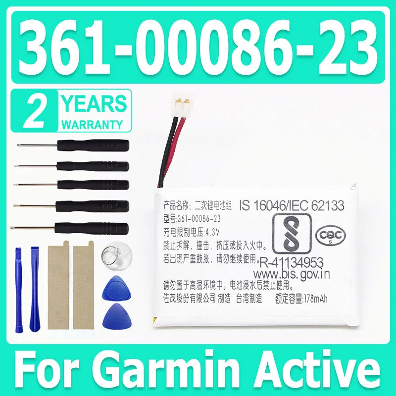

Brand-New Replacement 361-00086-23 Sport Watch Battery For Garmin Active +Free Tools