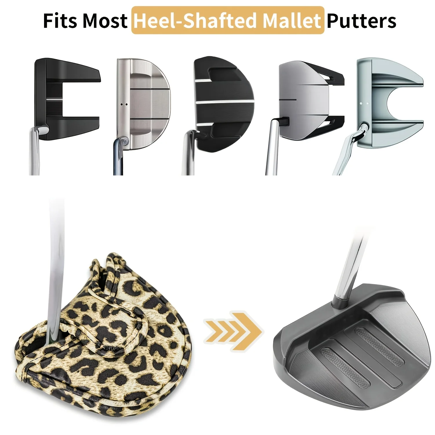 1pc Leopard Print Golf Putter Head Cover, Trendy Wild Style Protective Sleeves Available for Blade And Mallet Putters view 4