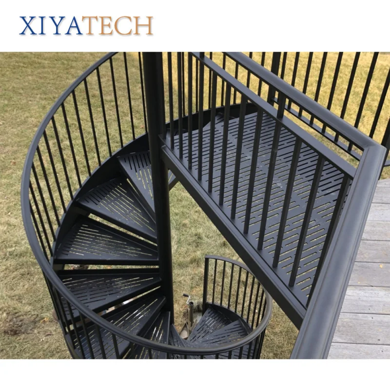 10 0.Zhang.Custom.XIYATECH Metal Structure Rotate Stair Stainless Steel Column Railing Anti Slip Patterned Plate Outdoor