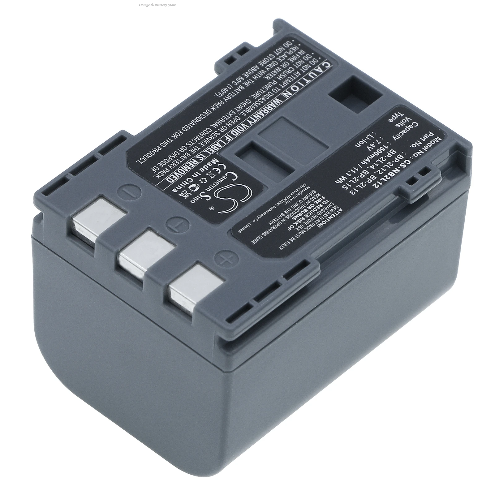 Replacement 7.4V 1500mAh Camera Battery BP-2L12 BP-2L13 BP-2L14 NB-2L12 NB-2L13 NB-2L14 for Canon ZR700 HV20 MD140 Optura 400