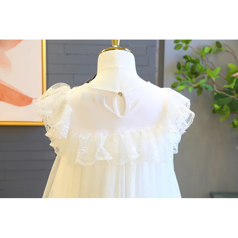 Girls' Dress Little Bee Breathable Mesh Dress Dress21Summer New Foreign Trade Children's Wear Delivery3-8Years Old