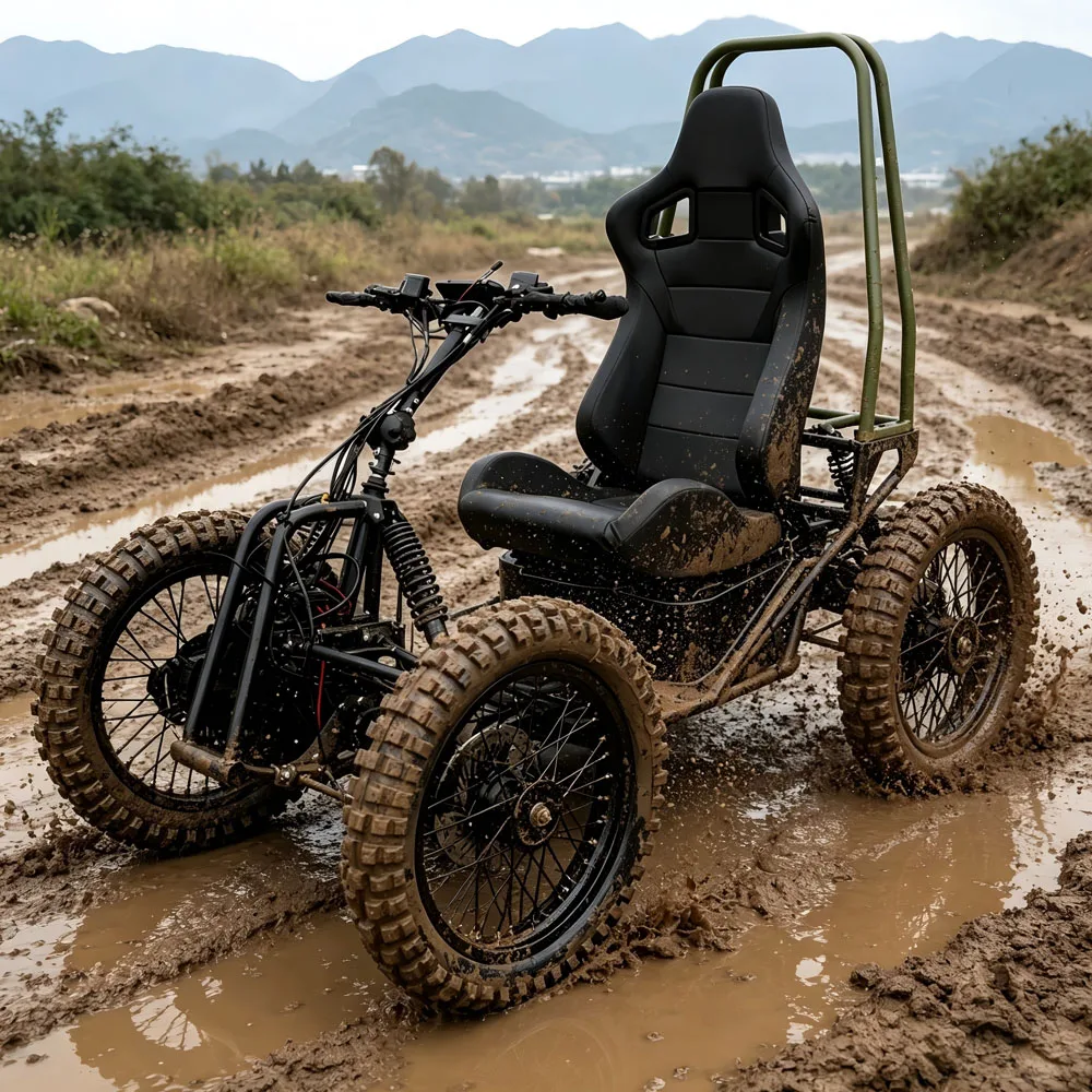 5000W 60V Electric ATV Quad Bike Off Road 4 Wheeler High Speed Hunting Patrol Dune Buggy Adults