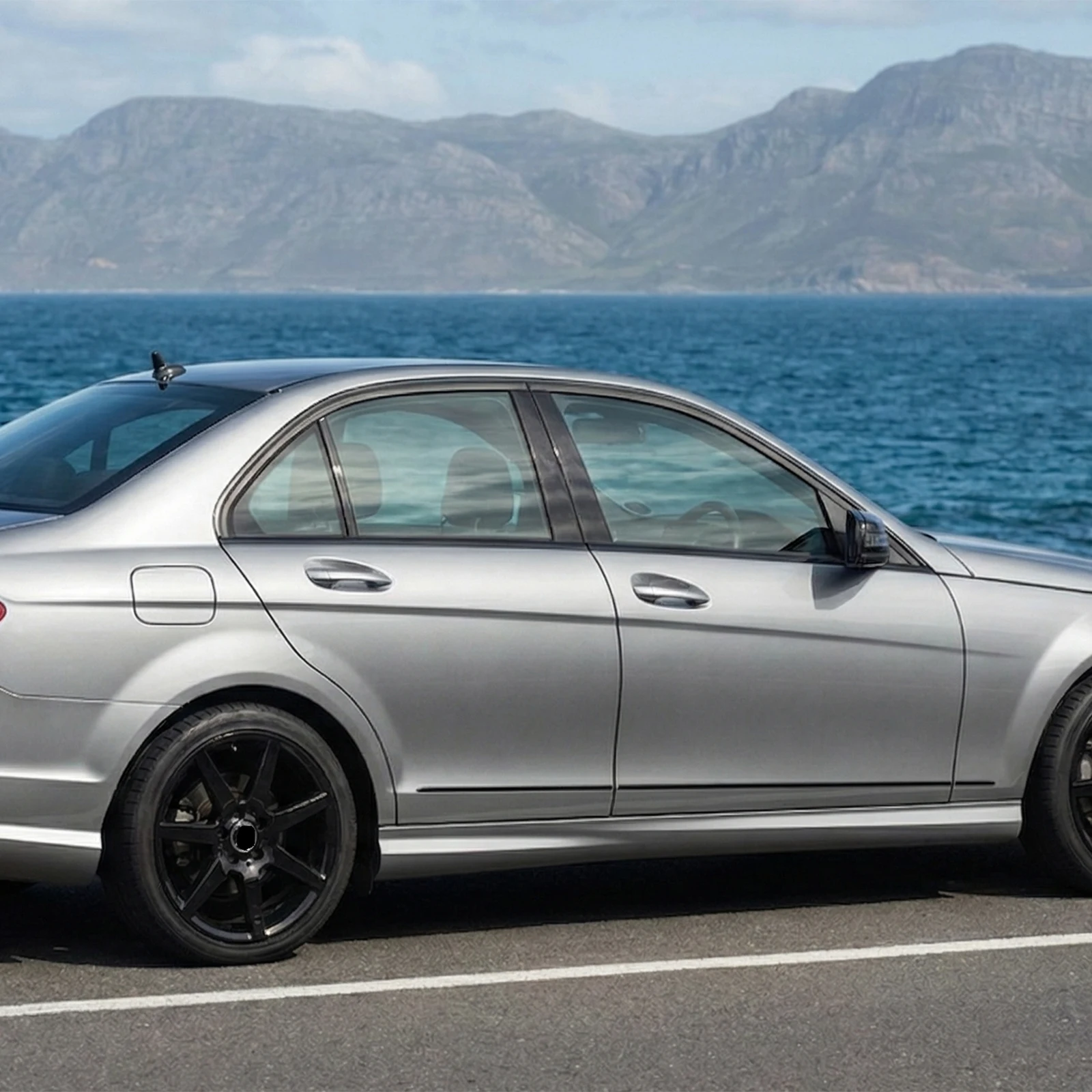 

For 2007-2014 Mercedes Benz C Class W204 Short Axis Sedan Exterior Window Strips Molding Trim Gloss Black Door Seal Weatherstrip