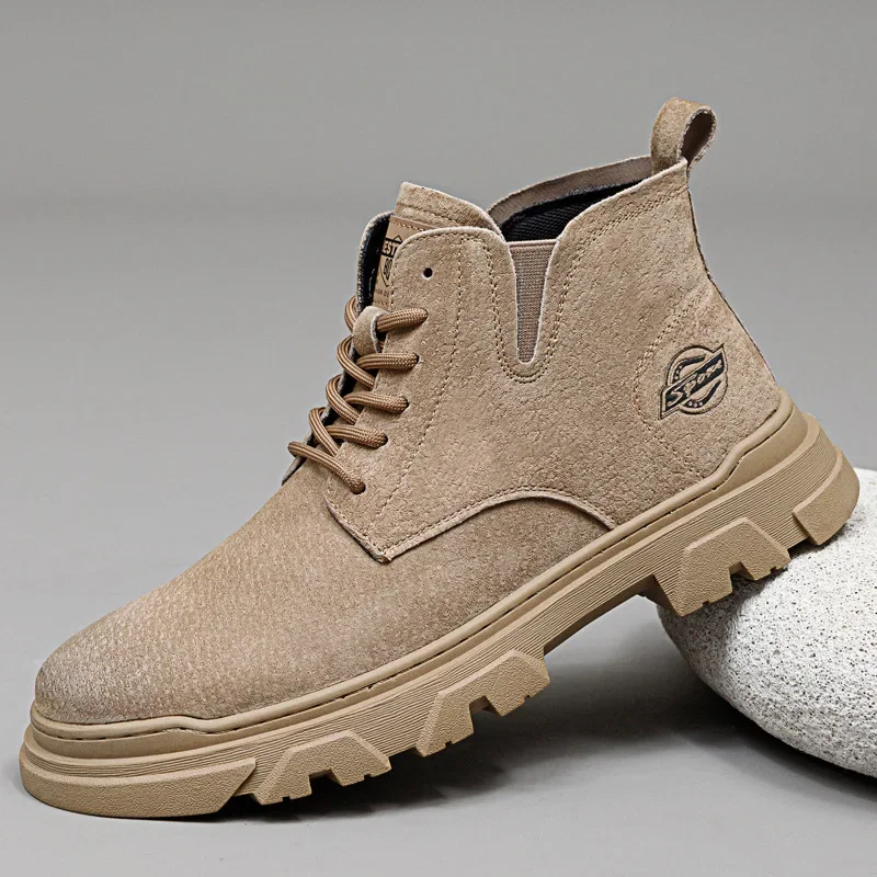 

Autumn New Designer Men Ankle Boots Genuine Leather Casual Shoes Man Outdoor Fashion Short Motorcycle Boot