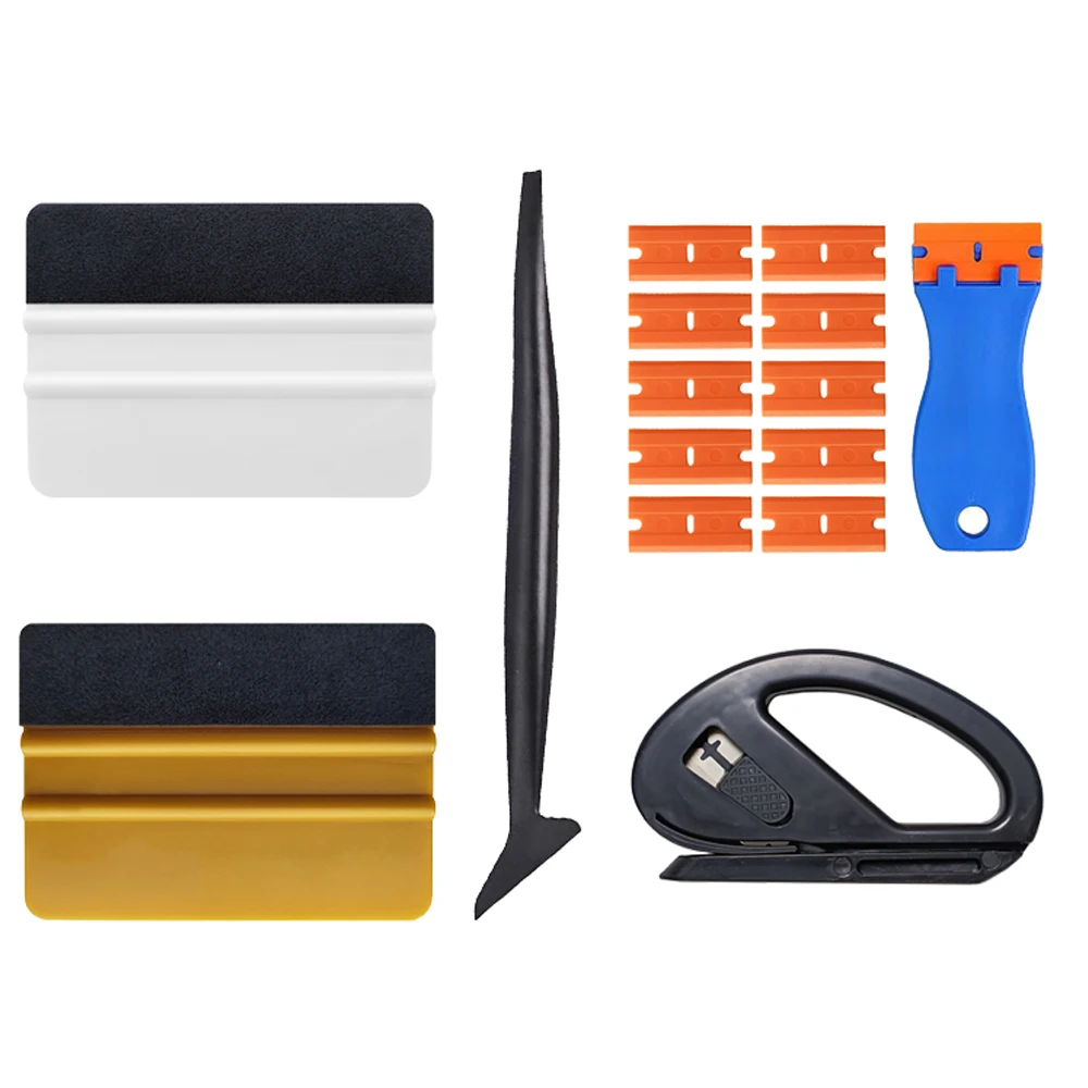 

Window Ceramic Glass Clean Razor Scraper Vinyl Cutter Car Wrap Film Sticker Remover Squeegee Magnetic Stick Truck Tool Kit