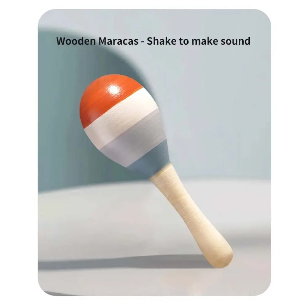 Juguetes musicales para bebé, campana de mano, agarre de madera, coordinación mano-ojo, instrumentos musicales para bebé, martillo de arena para educación temprana