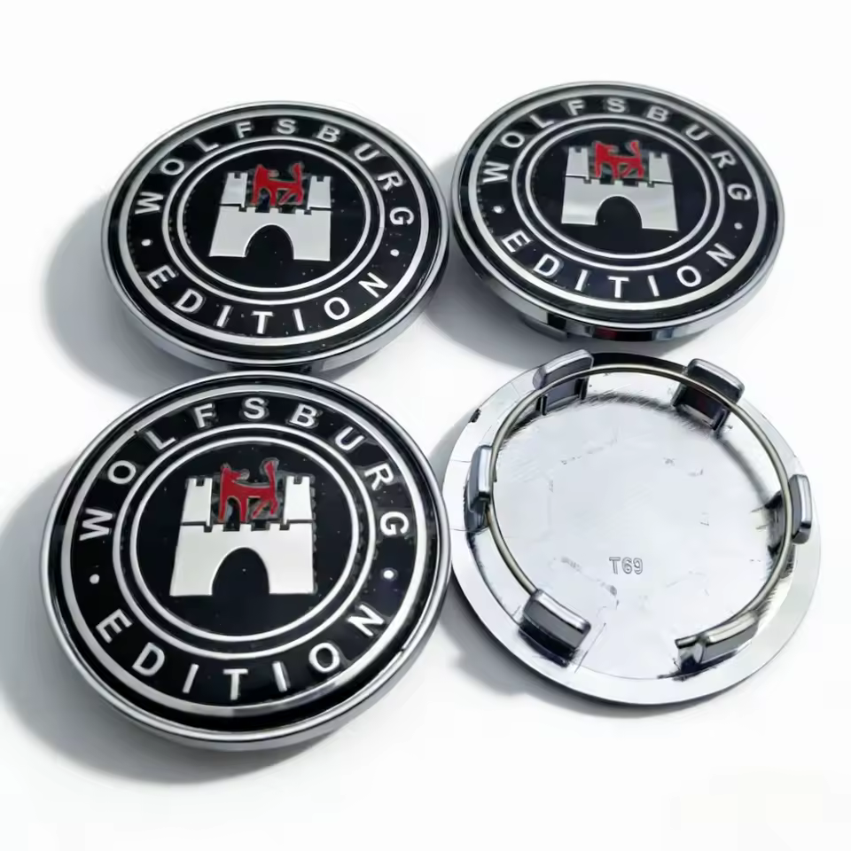 4x 69mm Volkswagen Nabendeckel Radkappen wolfsburg