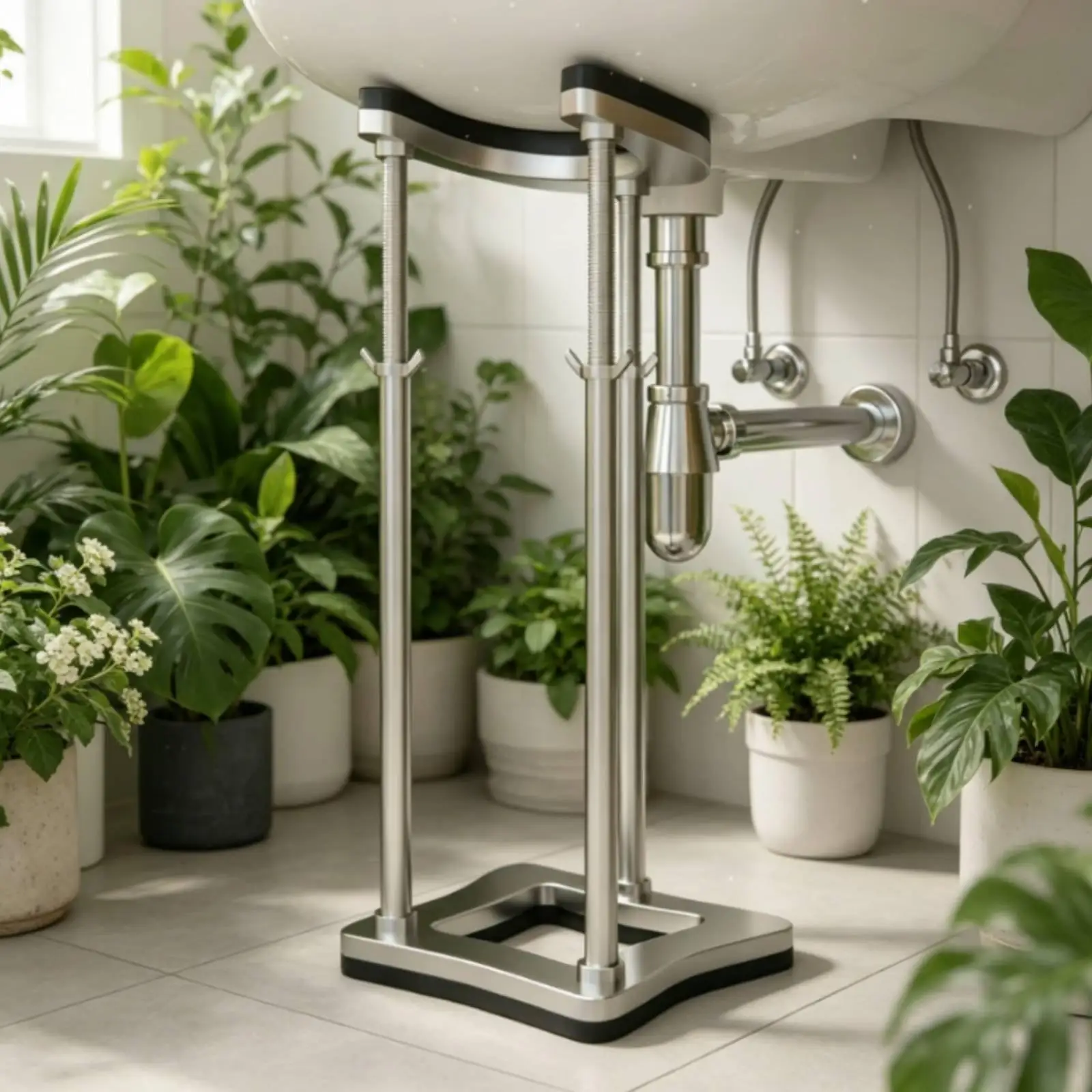 Heavy Duty Adjustable Sink Support Bracket for Undermount Sink Stainless Steel Drill Free Sink Brace Load Capacity