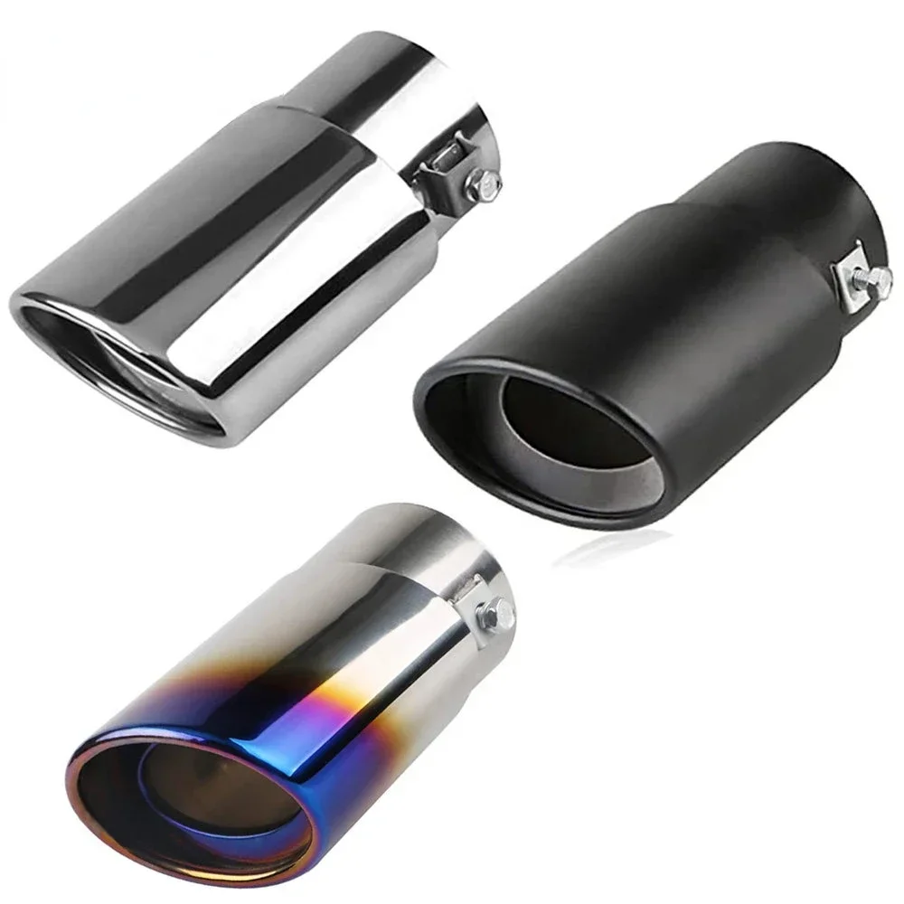 1PCS Universal Car Auto Exhaust Muffler Tip Stainless Steel Pipe Chrome Trim Modified Car Rear Tail Throat Liner Accessories