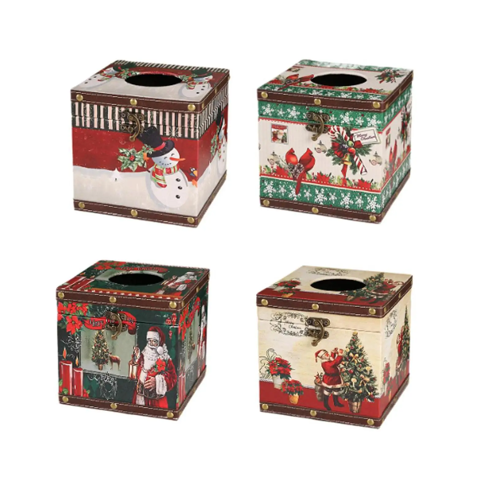 

Christmas Tissue Box Cover Napkin Box for Holiday Countertop Living Room