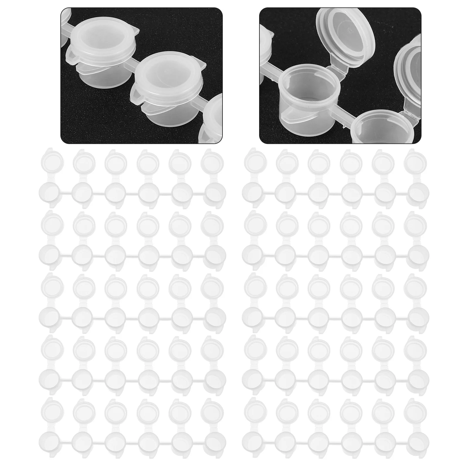 

30pcs 6-In-1 3Ml Clear Plastic Paint Pots Pigment Box For Watercolor Painting Supplies Storage Container Empty Paint Cups Art