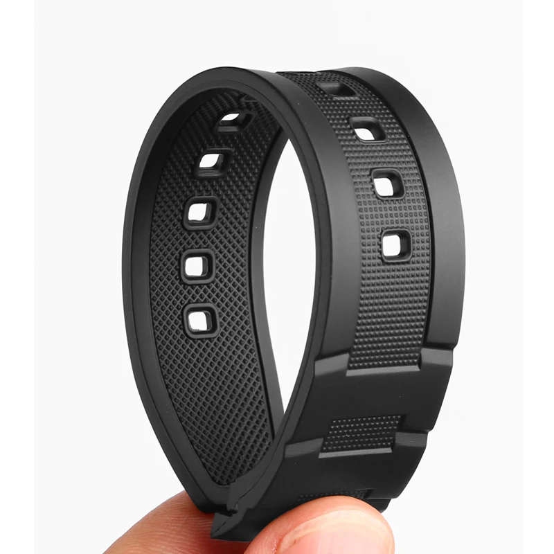 22mm Curved End Silicone Rubber Watchband for EDIFICE Casio EFR-516/EFR-303L EFR-303/304 EFR-516PB Watch Strap Sports Bracelet