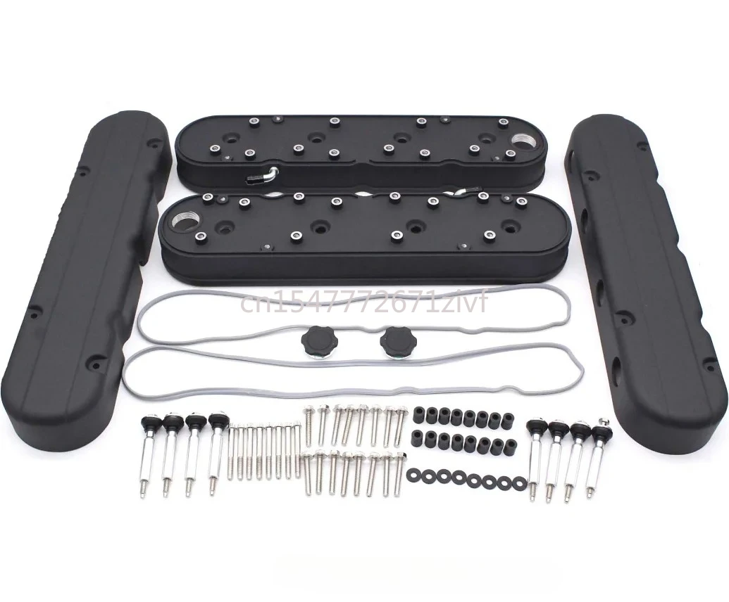 

Black Smooth Cast Aluminum Valve Covers with Coil Mounts and Covers for GM LS JM8082-3BK VA806