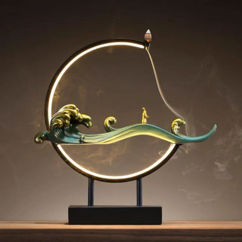 Sandal Backflow Incense Burner Living Room Luxury Incense Burner Ceramic Interior Modern Quemador Inciensos Home Decoration