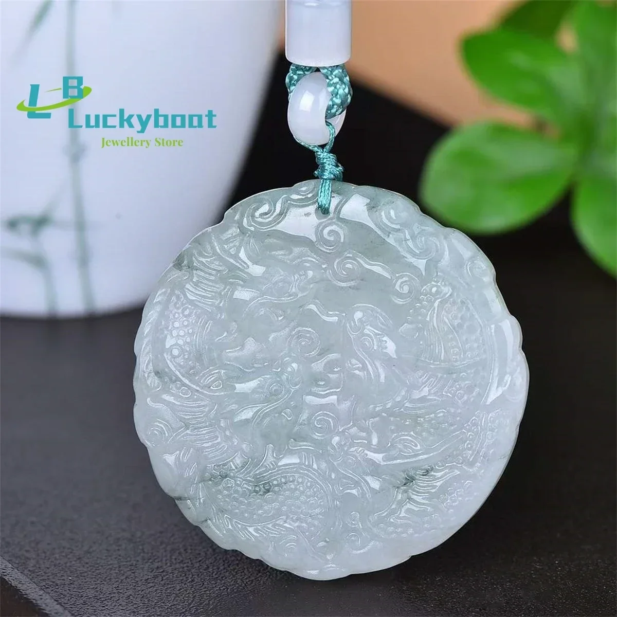 Natural Tianshan Cuixiangyun Jiulong Pendant is Simple Personalized Fashionable Exquisite and Versatile for Men and Women